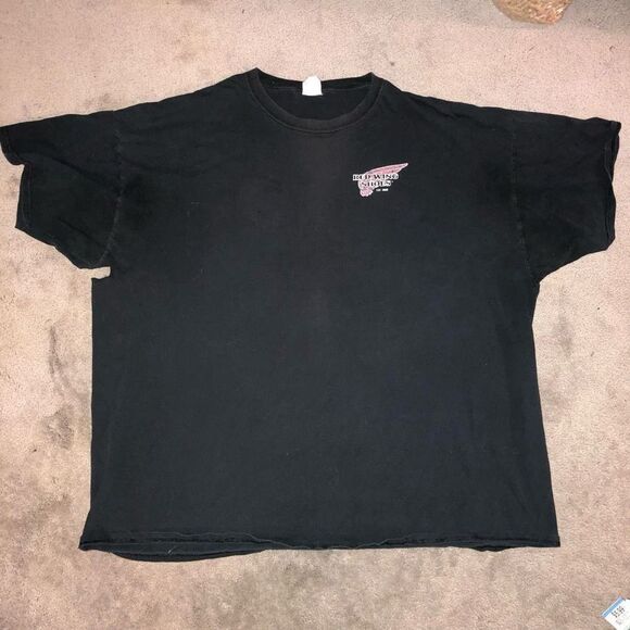 RED WING SHOES BOOTS VINTAGE T SHIRT BLACK RED MENS 3XL XXXL - Picture 1 of 8